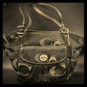 Leah black bandanna authentic coach handbag